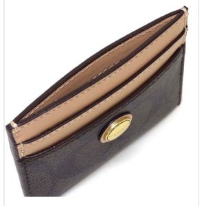 Coach Peyton Signature Card Case Wallet Brown / Tan NWT